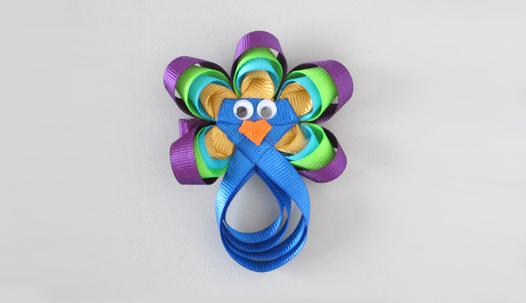 Peacock Hair Clip