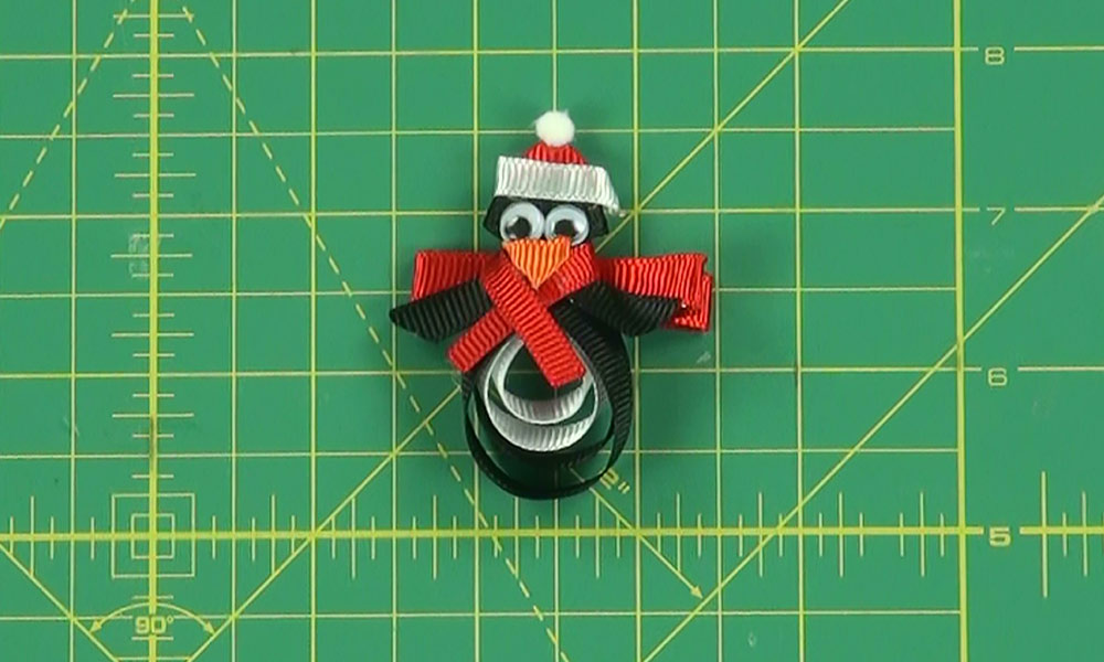 Completed Penguin Hair Clip