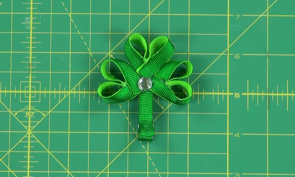 Completed Shamrock Hair Clip