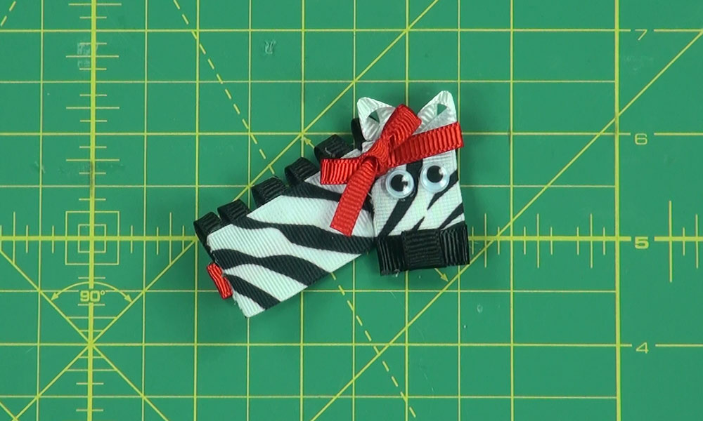 Completed Zebra Hair Clip