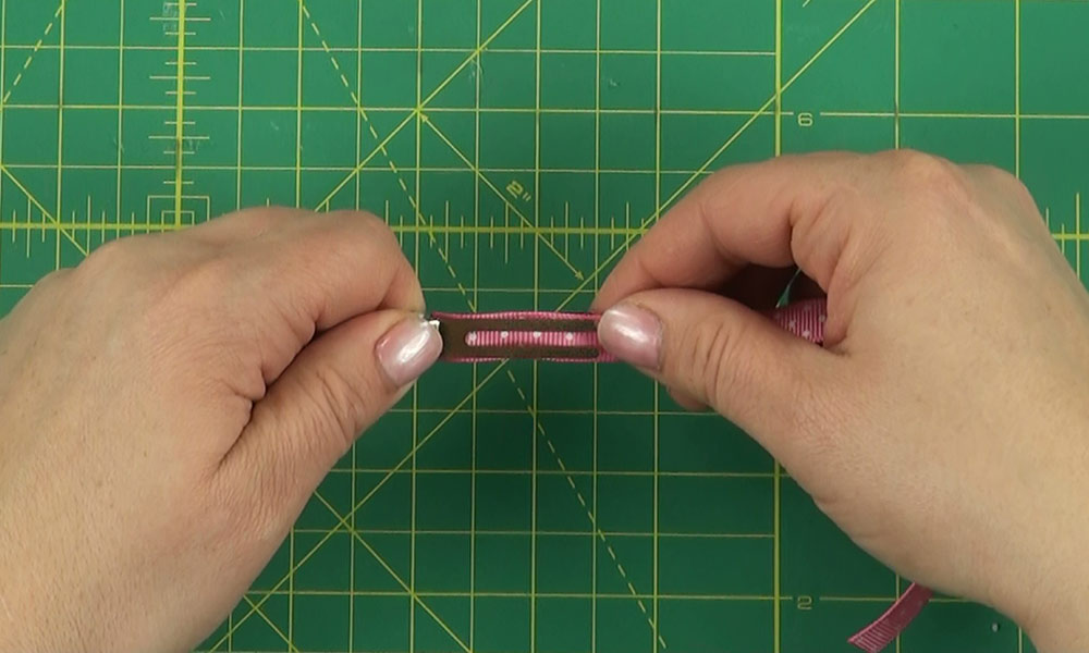 Woman making a Frog Hair Clip