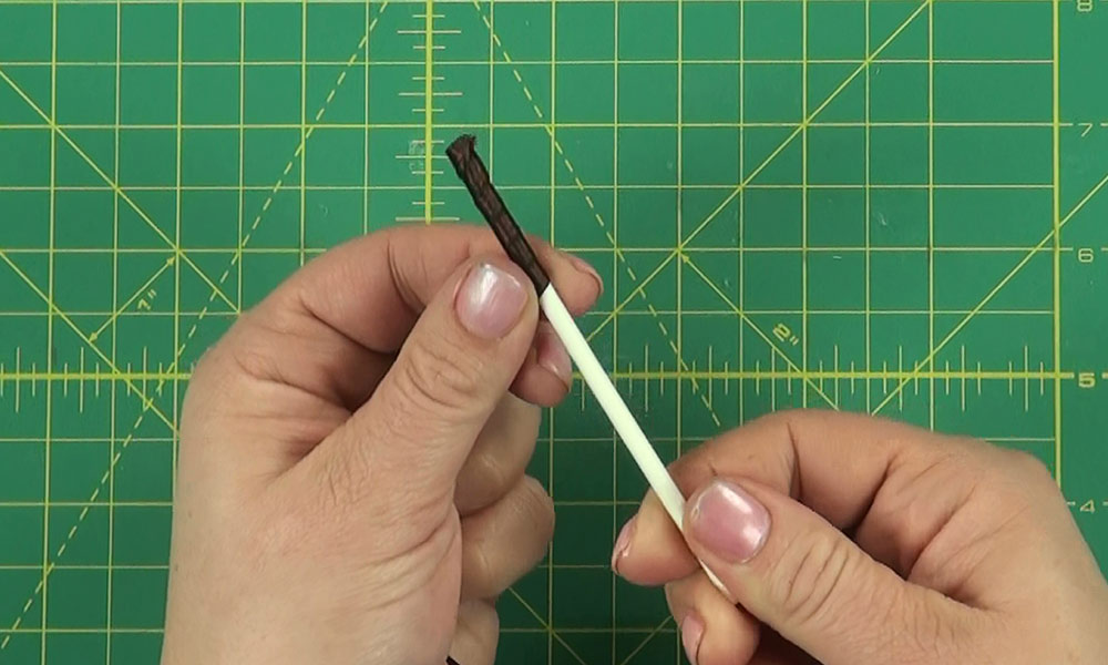 Woman making a Giraffe Hair Clip