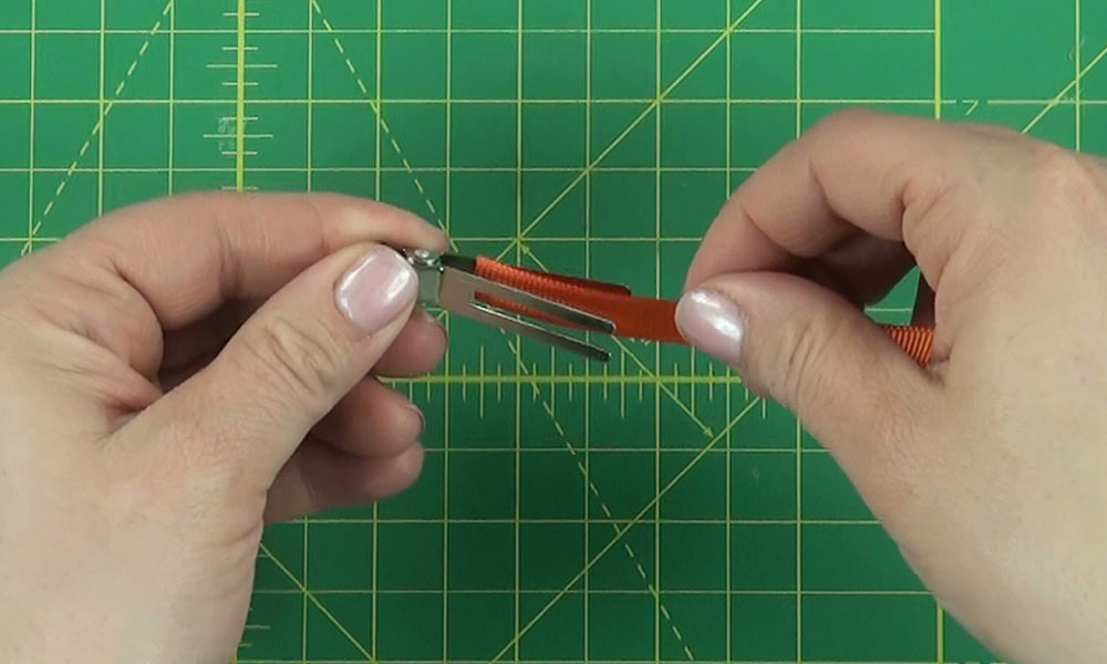 Woman making a Goldfish Hair Clip