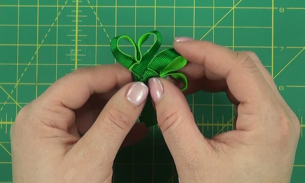 Finishing up Shamrock Hair Clip