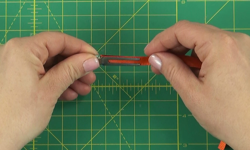 Woman making a Turkey Hair Clip